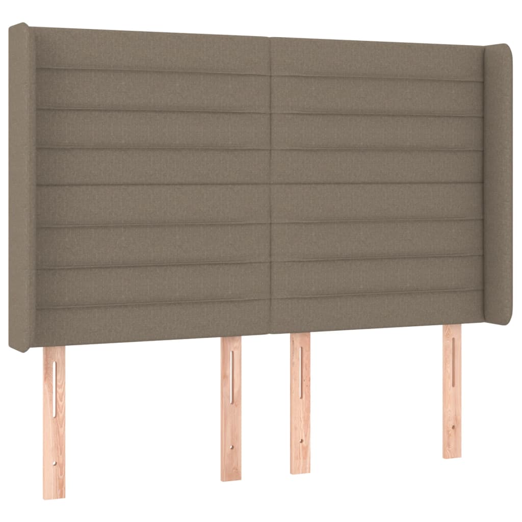 Sommier à lattes de lit matelas et LED Taupe 140x200 cm Tissu - XIOS