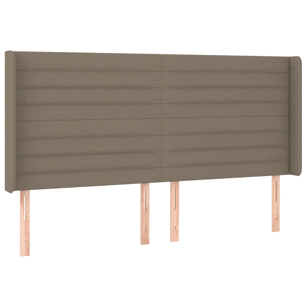 Sommier à lattes de lit matelas et LED Taupe 200x200 cm Tissu - XIOS