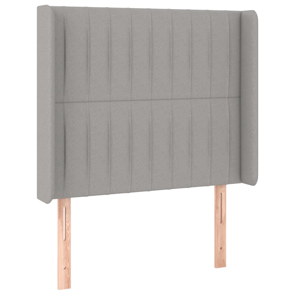 Sommier à lattes de lit matelas LED Gris clair 90x190cm Tissu - XIOS
