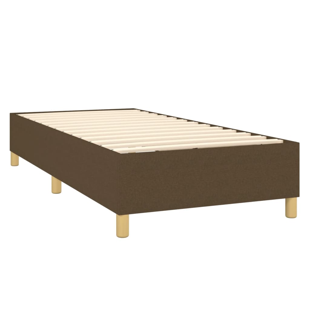 Sommier à lattes de lit matelas LED Marron foncé 90x200cm Tissu - XIOS