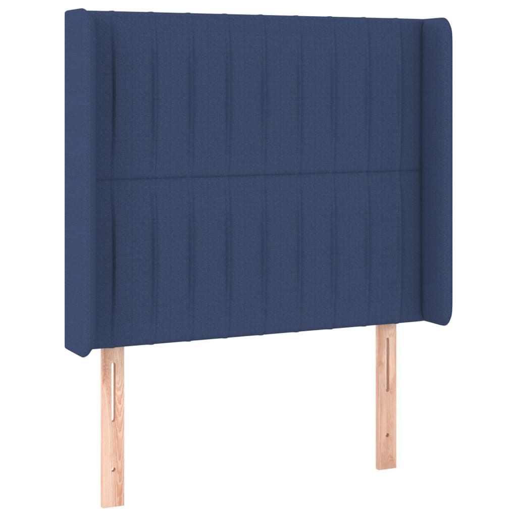 Sommier à lattes de lit matelas et LED Bleu 90x200 cm Tissu - XIOS