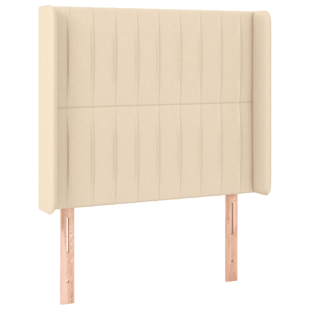 Sommier à lattes de lit matelas et LED Crème 100x200 cm Tissu - XIOS