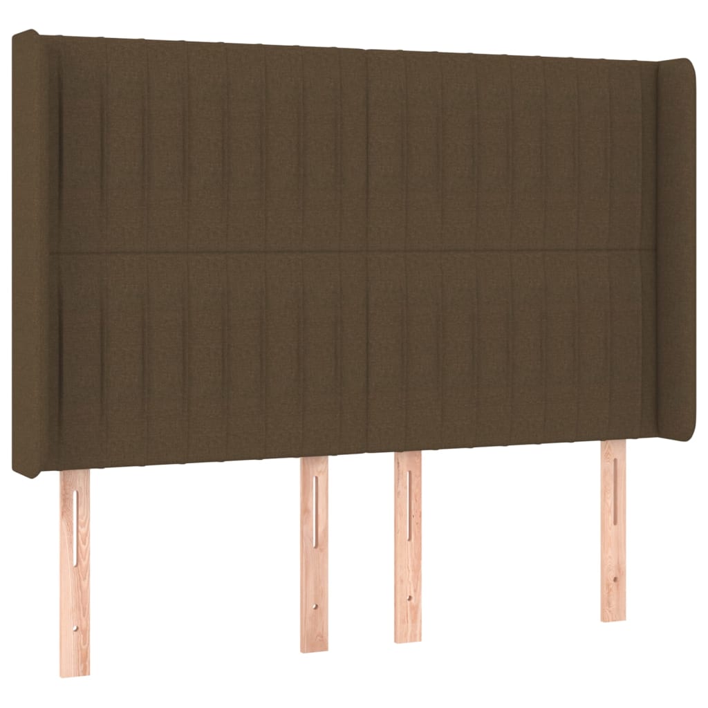 Sommier à lattes de lit matelas et LED Marron foncé 140x200 cm - XIOS