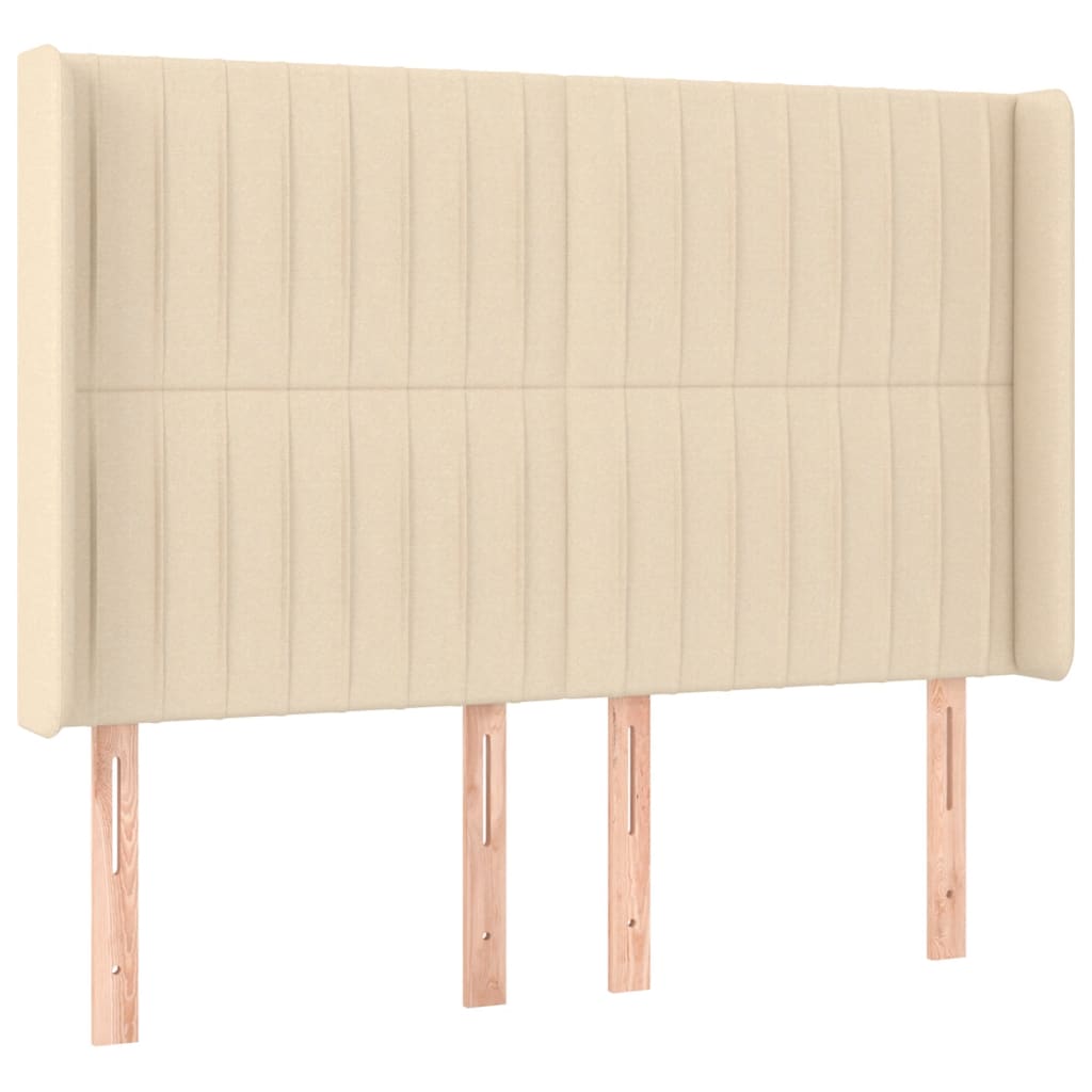 Sommier à lattes de lit matelas et LED Crème 140x200 cm Tissu - XIOS