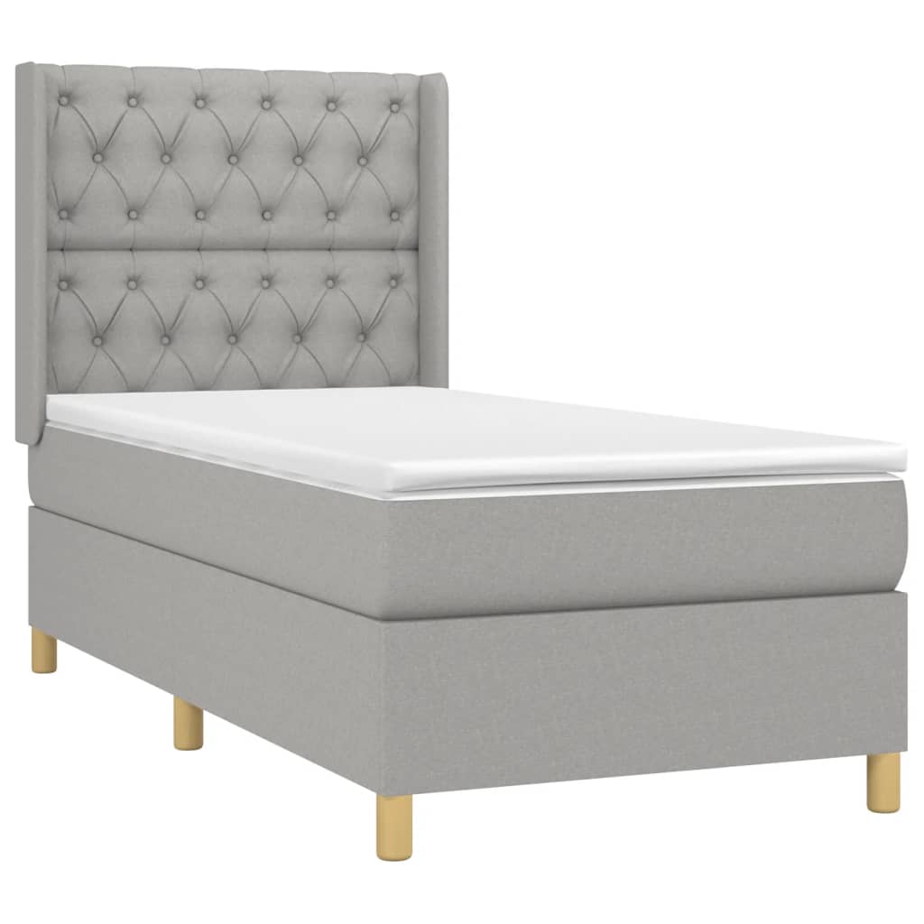Sommier à lattes de lit matelas LED Gris clair 80x200cm Tissu - XIOS