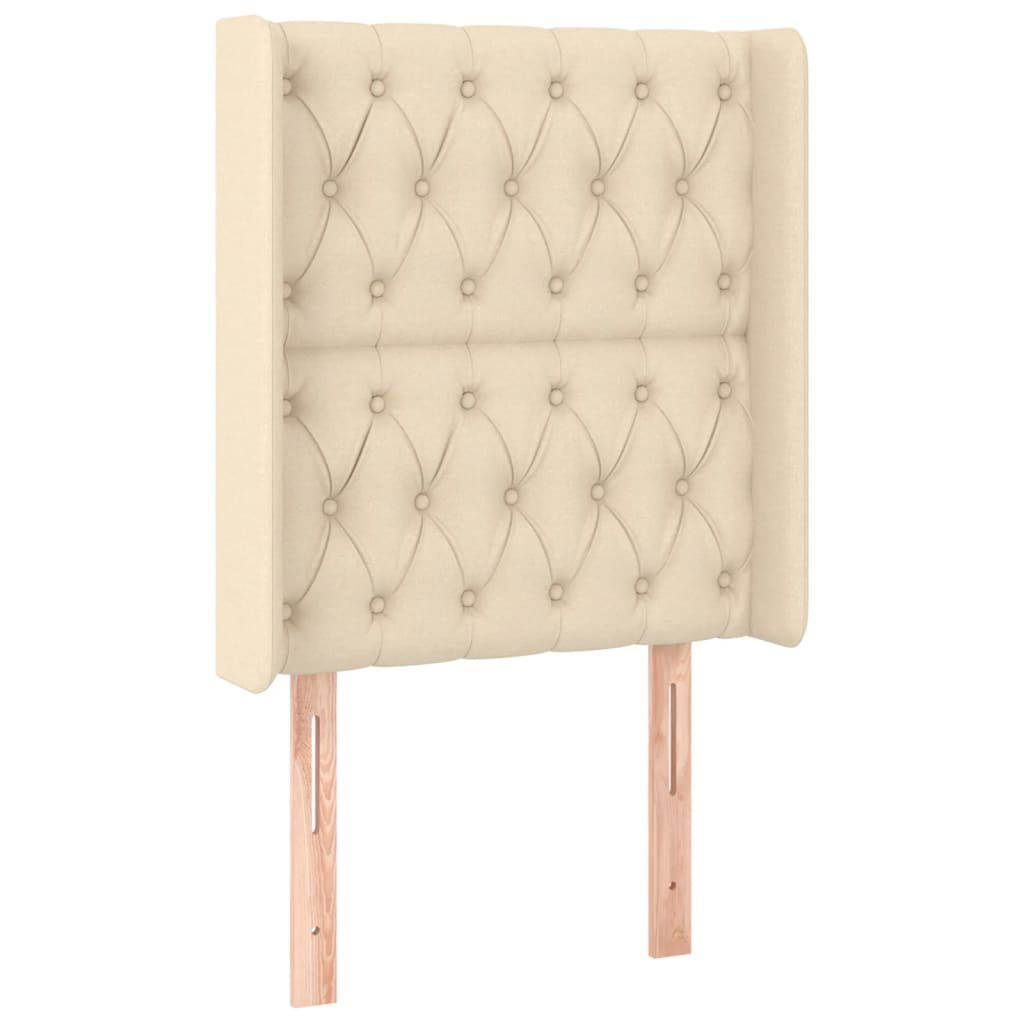 Sommier à lattes de lit matelas et LED Crème 80x200cm Tissu - XIOS