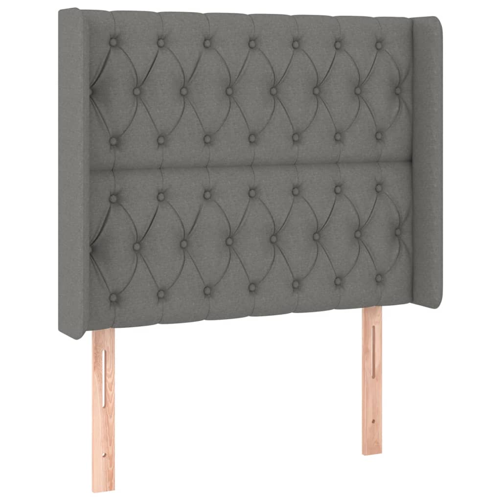 Sommier à lattes de lit matelas LED Gris foncé 90x190cm Tissu - XIOS
