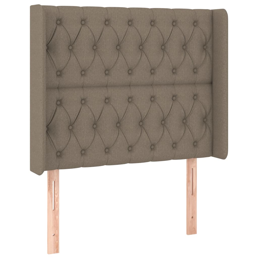 Sommier à lattes de lit matelas et LED Taupe 100x200 cm Tissu - XIOS