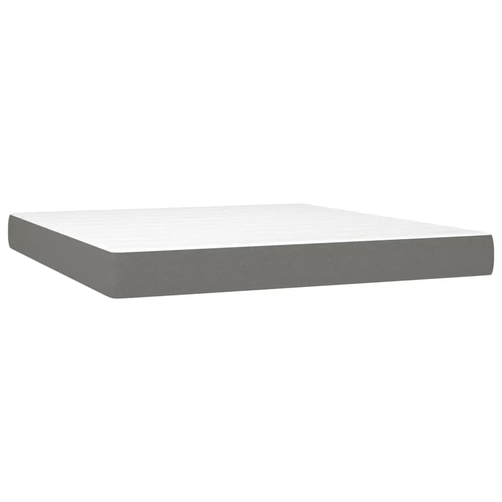 Sommier à lattes de lit matelas LED Gris foncé 160x200 cm Tissu - XIOS