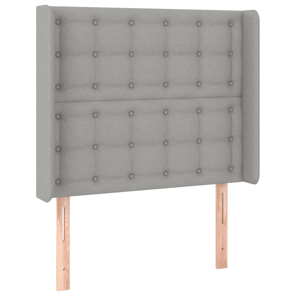 Sommier à lattes de lit matelas LED Gris clair 90x190cm Tissu - XIOS