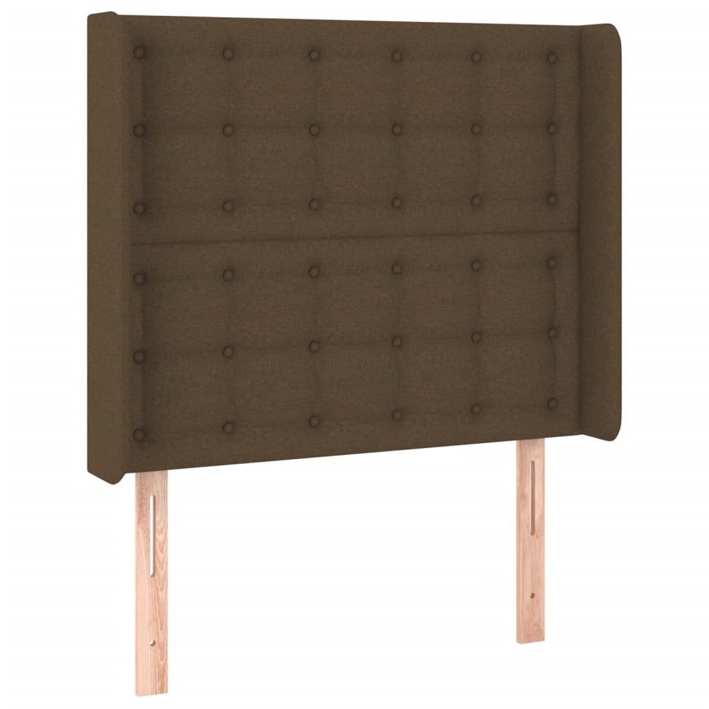 Sommier à lattes de lit matelas LED Marron foncé 90x190cm Tissu - XIOS