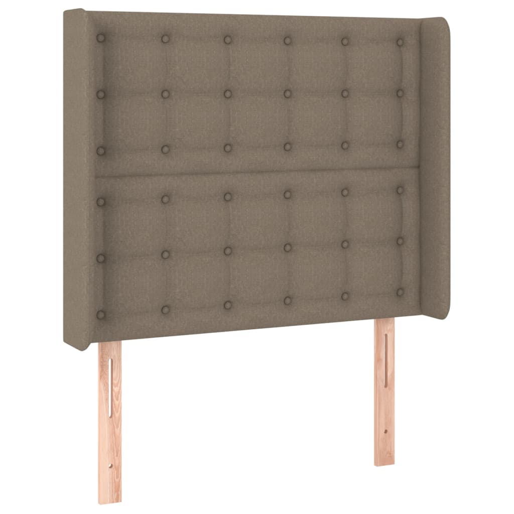 Sommier à lattes de lit matelas et LED Taupe 100x200 cm Tissu - XIOS