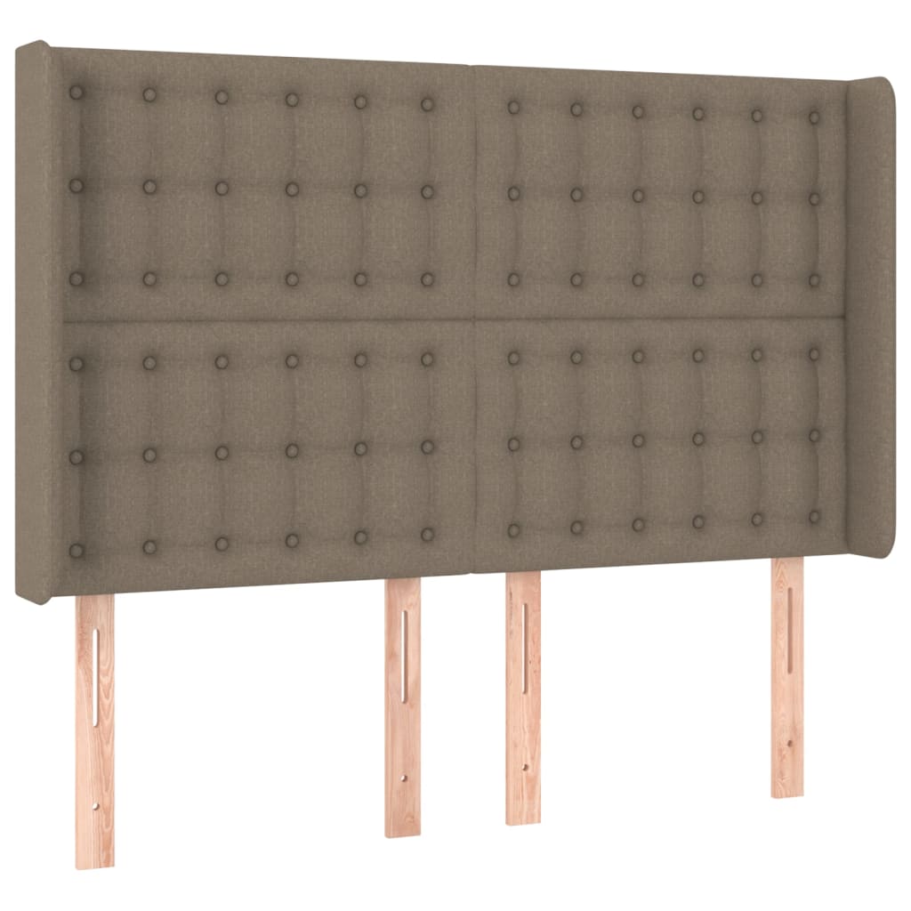Sommier à lattes de lit matelas et LED Taupe 140x190 cm Tissu - XIOS