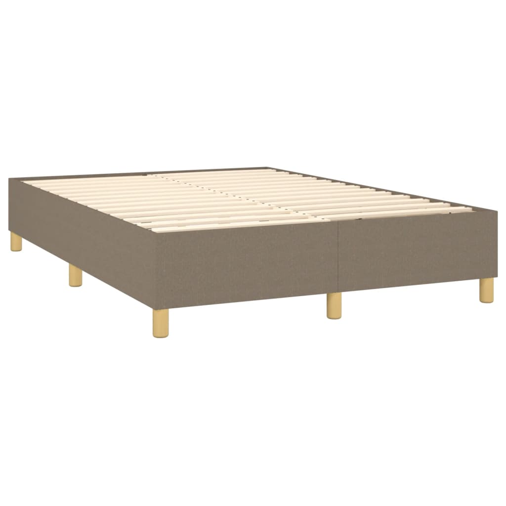Sommier à lattes de lit matelas et LED Taupe 140x200 cm Tissu - XIOS