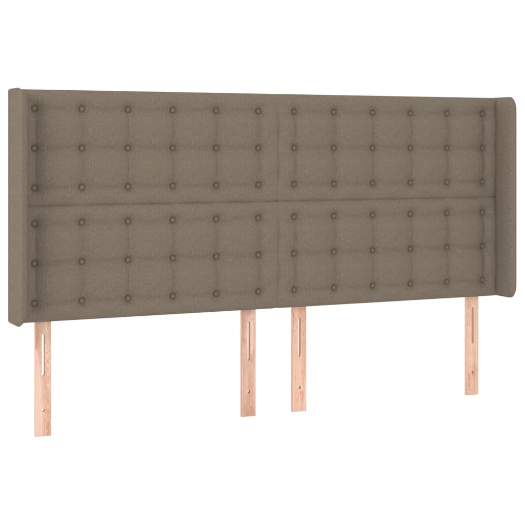 Sommier à lattes de lit matelas et LED Taupe 160x200 cm Tissu - XIOS