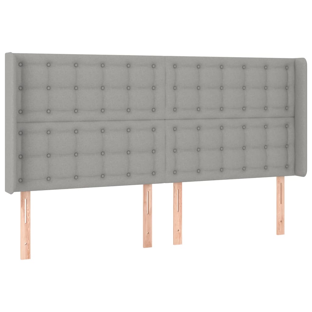 Sommier à lattes de lit matelas LED Gris clair 180x200 cm Tissu - XIOS
