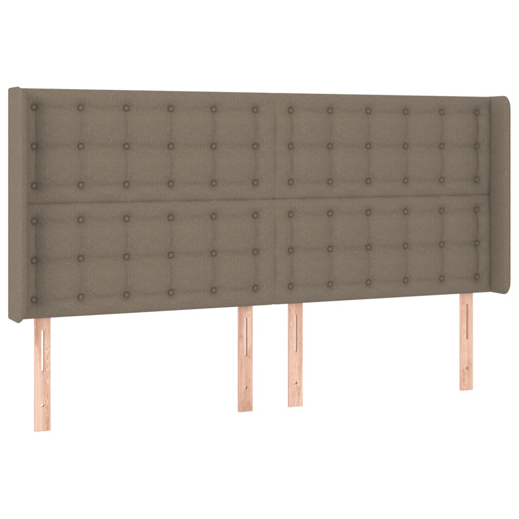Sommier à lattes de lit matelas et LED Taupe 180x200 cm Tissu - XIOS