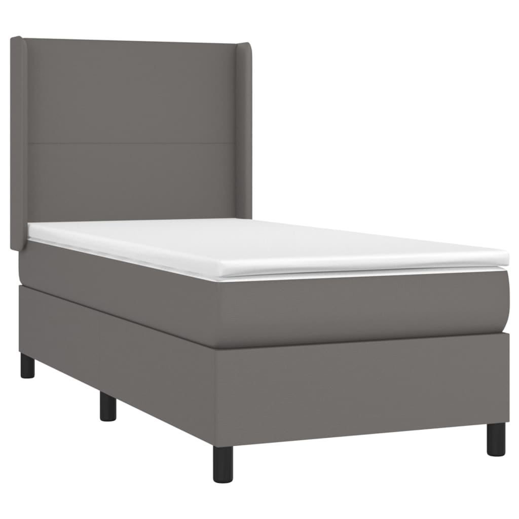 Sommier à lattes de lit matelas LED Gris 90x190 cm Similicuir - XIOS