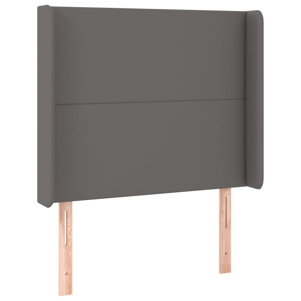 Sommier à lattes de lit matelas LED Gris 90x190 cm Similicuir - XIOS
