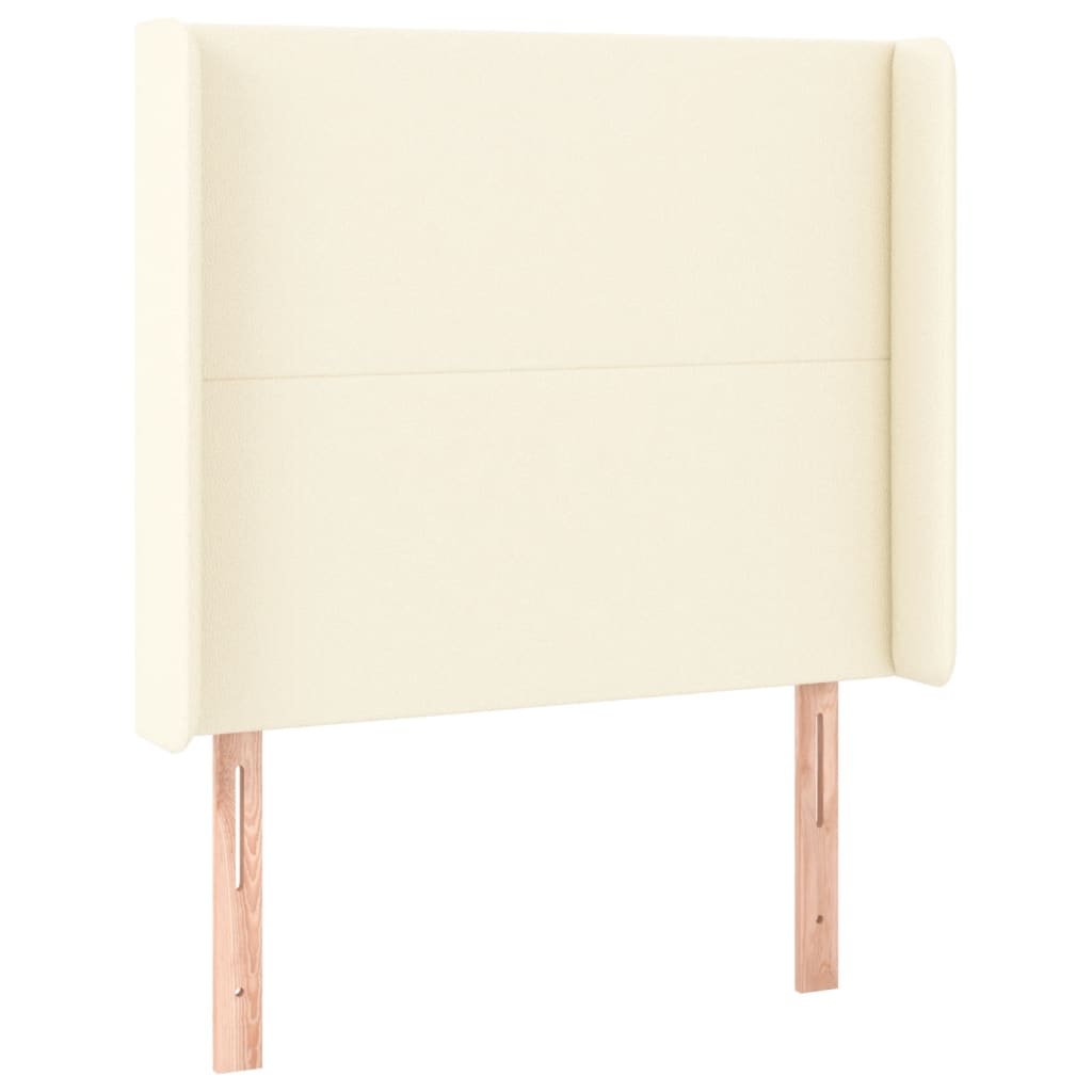 Sommier à lattes de lit matelas LED Crème 100x200 cm Similicuir