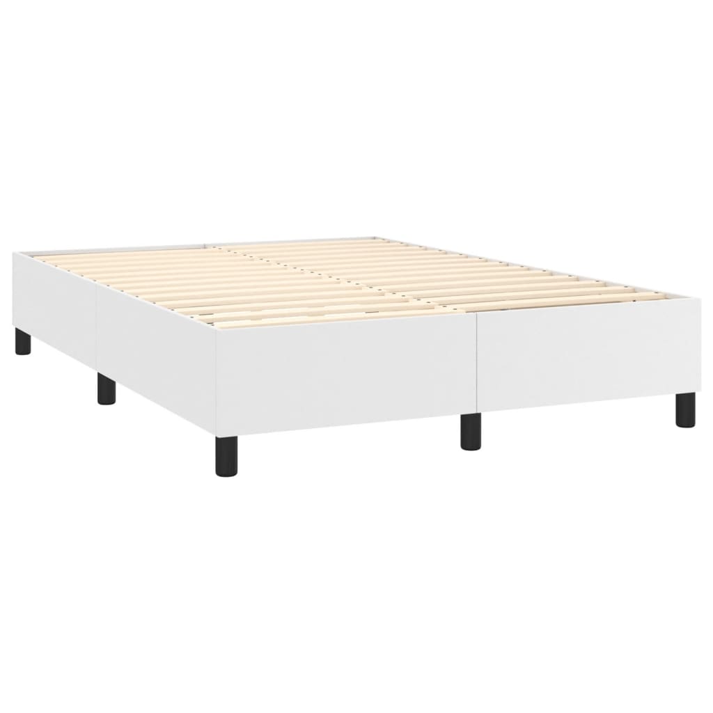 Sommier à lattes de lit matelas LED Blanc 140x190 cm Similicuir - XIOS