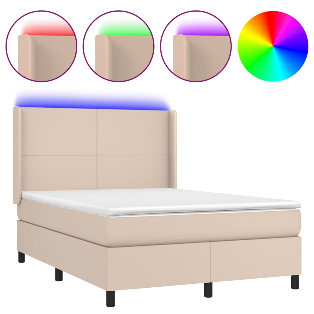 Sommier à lattes de lit matelas LED Cappuccino 140x190 cm - XIOS
