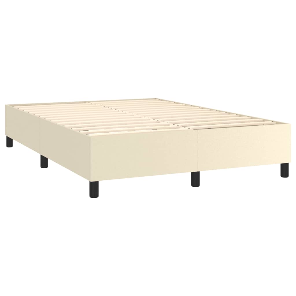 Sommier à lattes de lit matelas LED Crème 140x200 cm Similicuir - XIOS