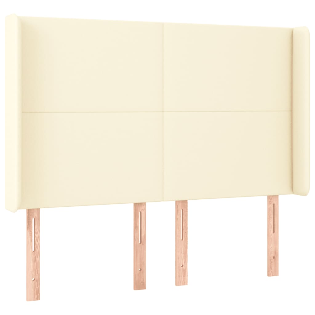 Sommier à lattes de lit matelas LED Crème 140x200 cm Similicuir - XIOS