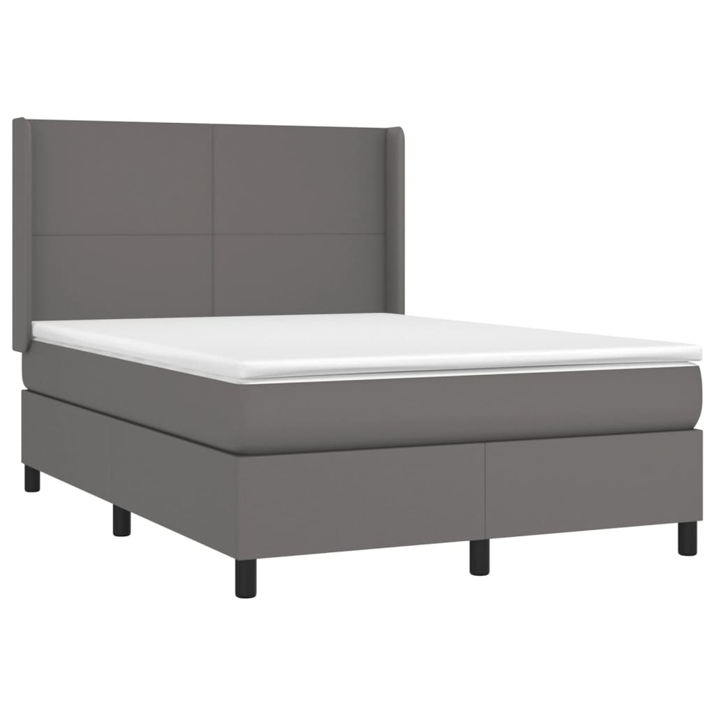 Sommier à lattes de lit matelas LED Gris 140x200 cm Similicuir - XIOS