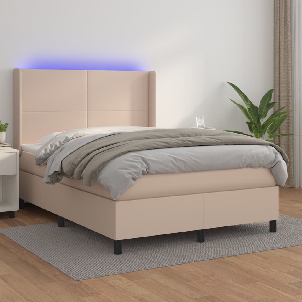 Sommier à lattes de lit matelas LED Cappuccino 140x200 cm - XIOS