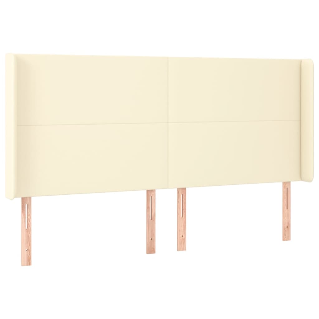 Sommier à lattes de lit matelas LED Crème 160x200 cm Similicuir
