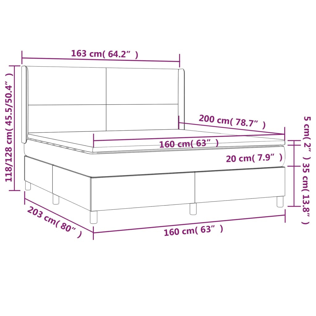 Sommier à lattes de lit matelas LED Crème 160x200 cm Similicuir