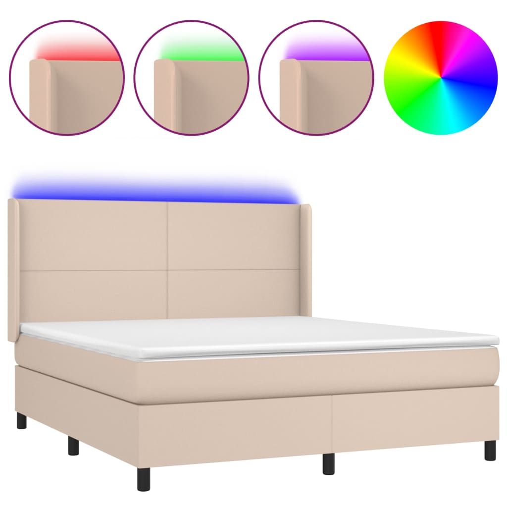 Sommier à lattes de lit matelas LED Cappuccino 160x200 cm - XIOS