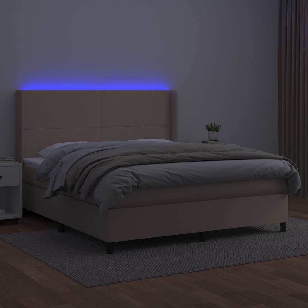 Sommier à lattes de lit matelas LED Cappuccino 160x200 cm - XIOS