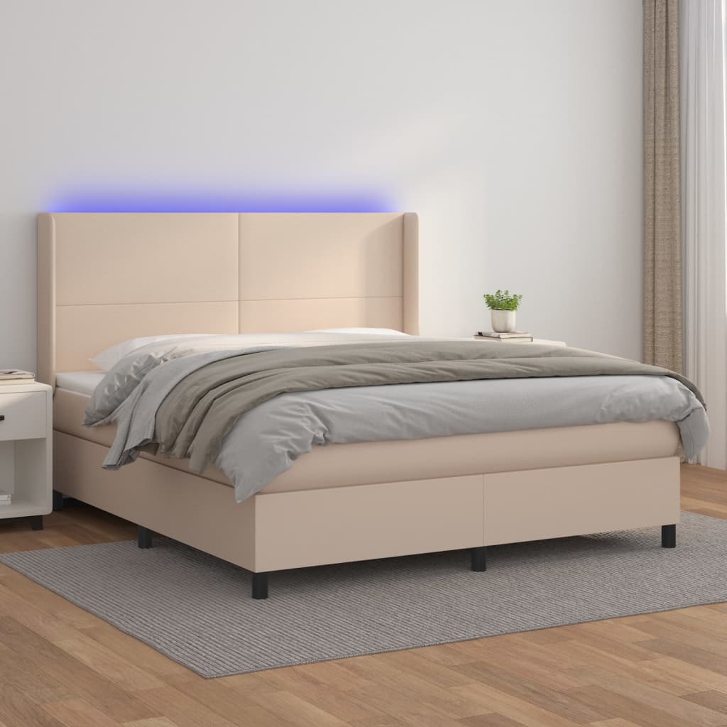 Sommier à lattes de lit matelas LED Cappuccino 160x200 cm - XIOS