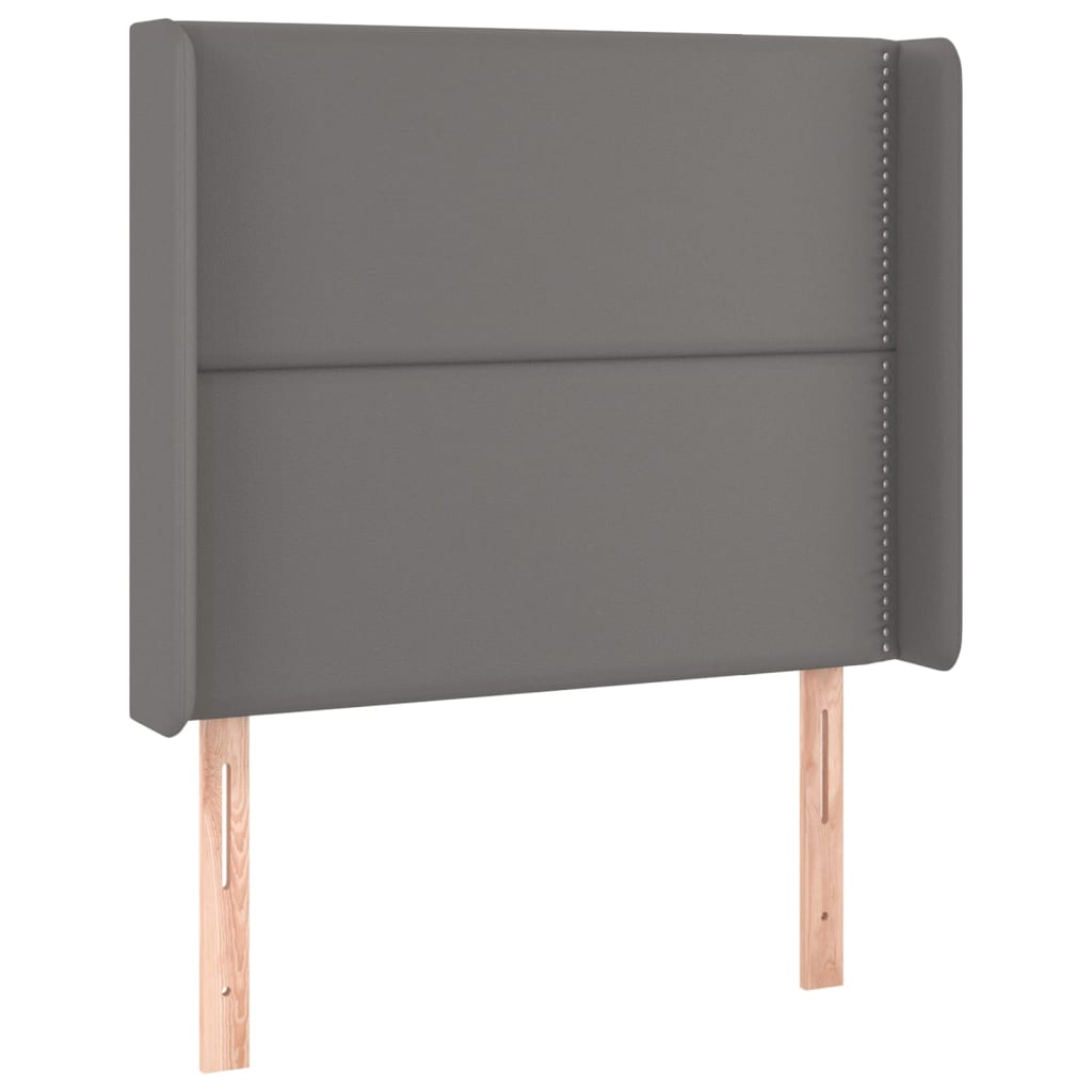 Sommier à lattes de lit matelas LED Gris 90x190 cm Similicuir - XIOS