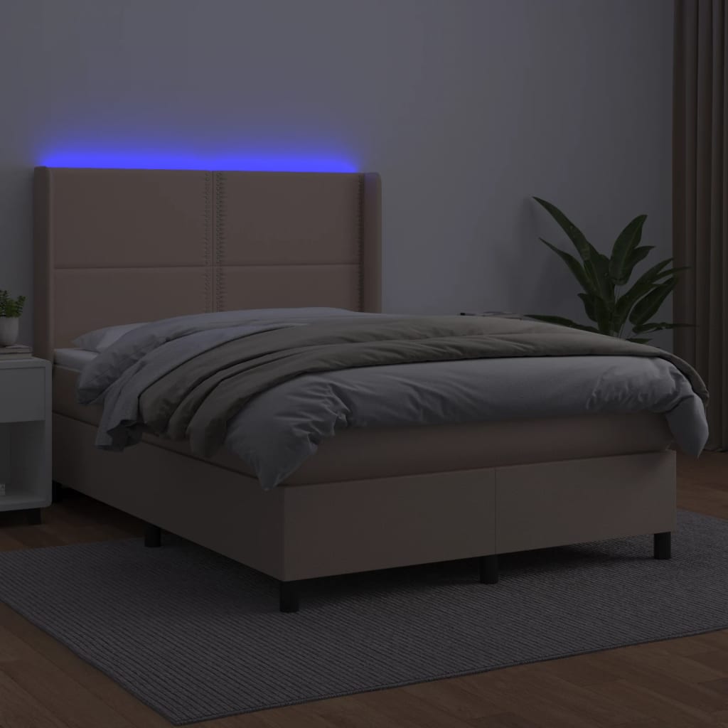 Sommier à lattes de lit matelas LED Cappuccino 140x190 cm - XIOS