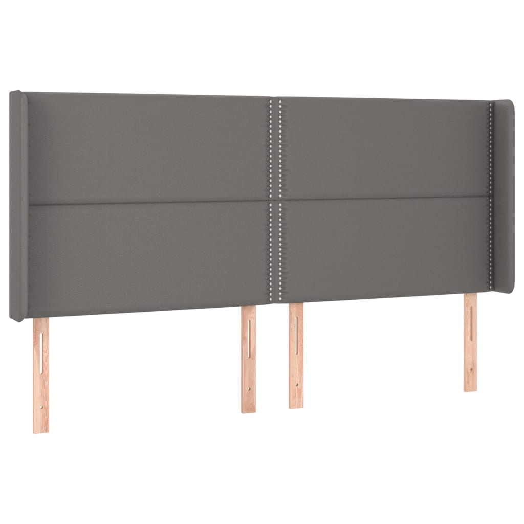 Sommier à lattes de lit matelas LED Gris 180x200 cm Similicuir - XIOS