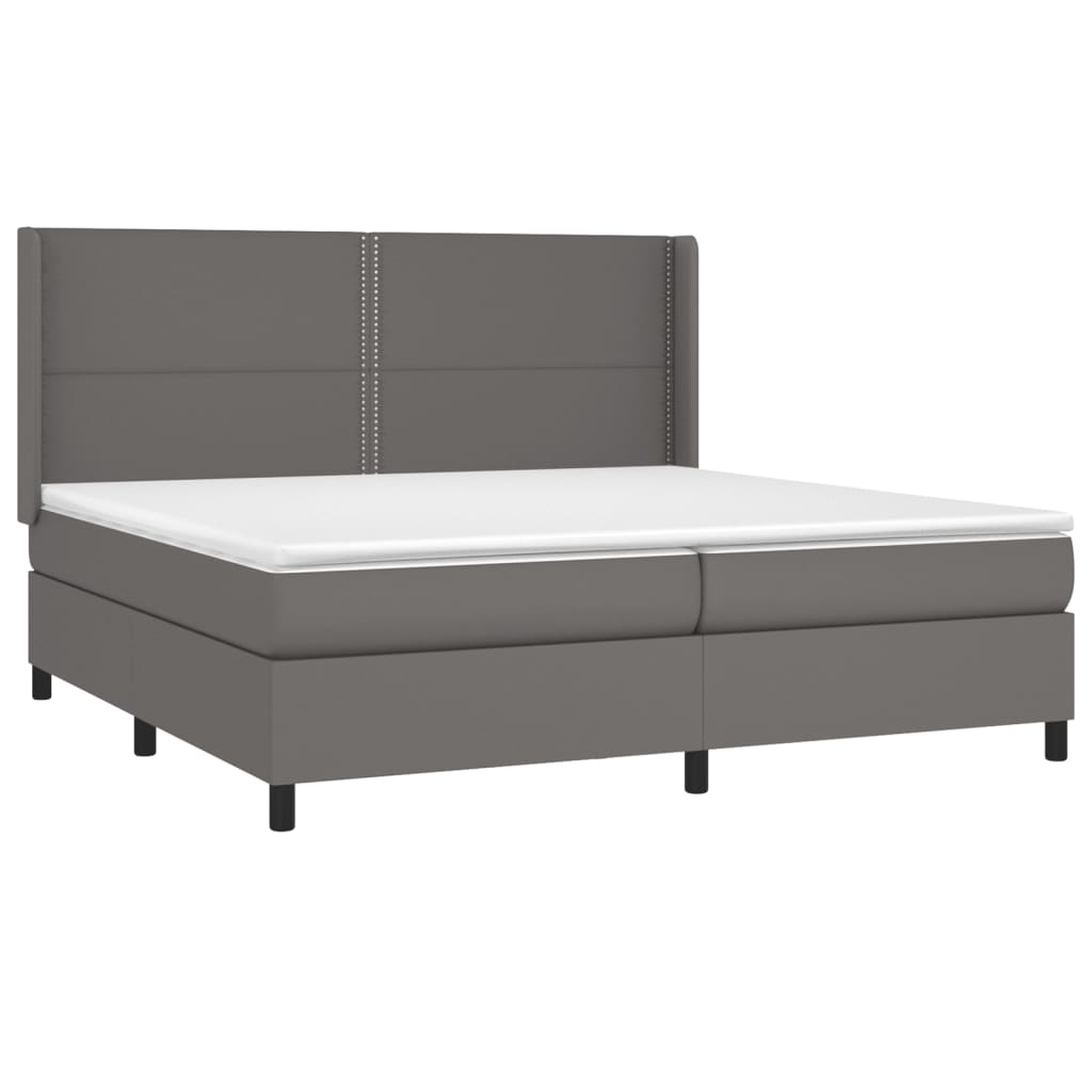Sommier à lattes de lit matelas LED Gris 200x200 cm Similicuir - XIOS