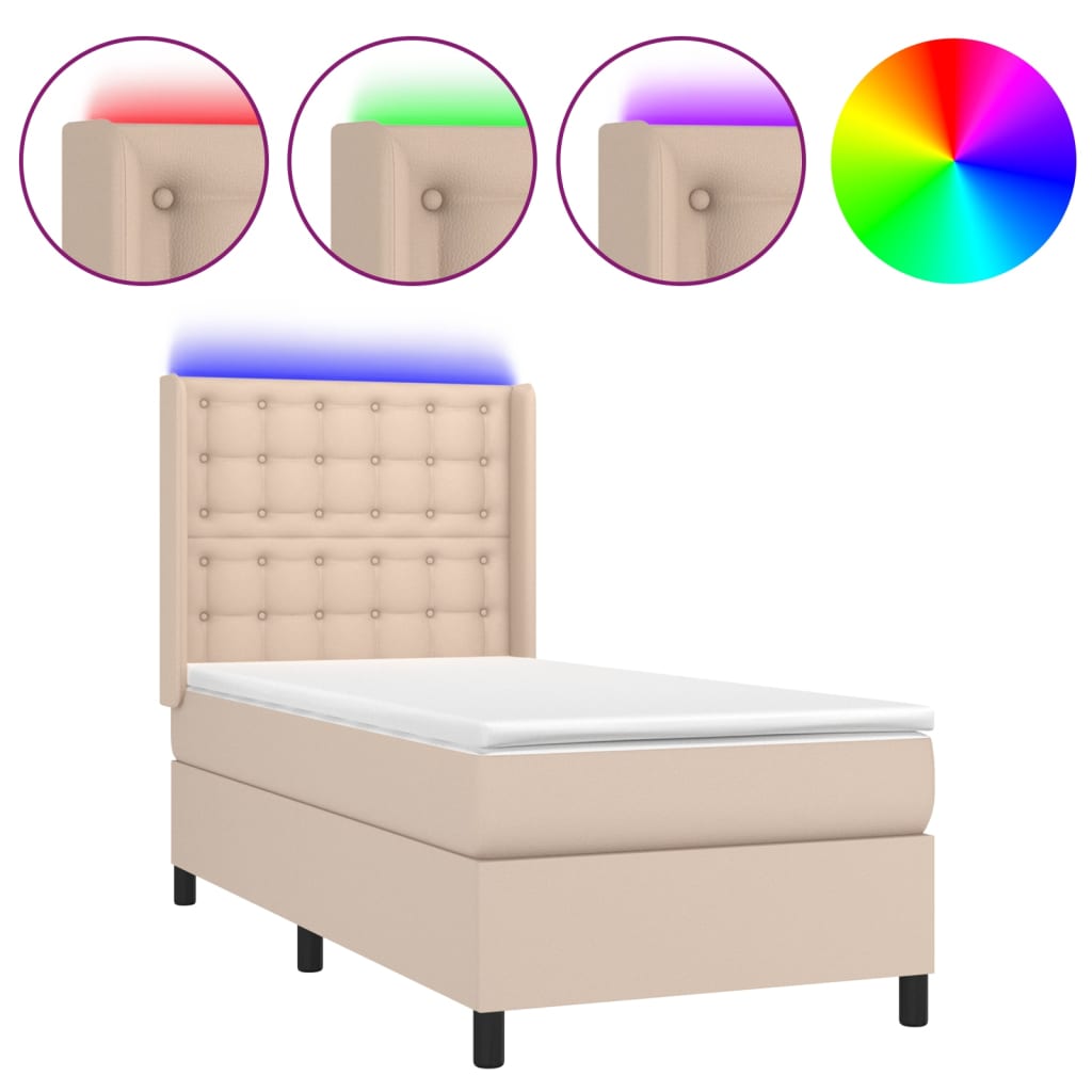 Sommier à lattes de lit matelas LED Cappuccino 80x200cm - XIOS