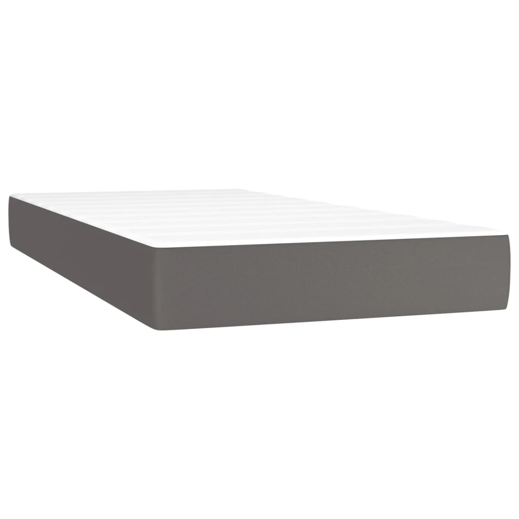 Sommier à lattes de lit matelas LED Gris 90x190 cm Similicuir - XIOS