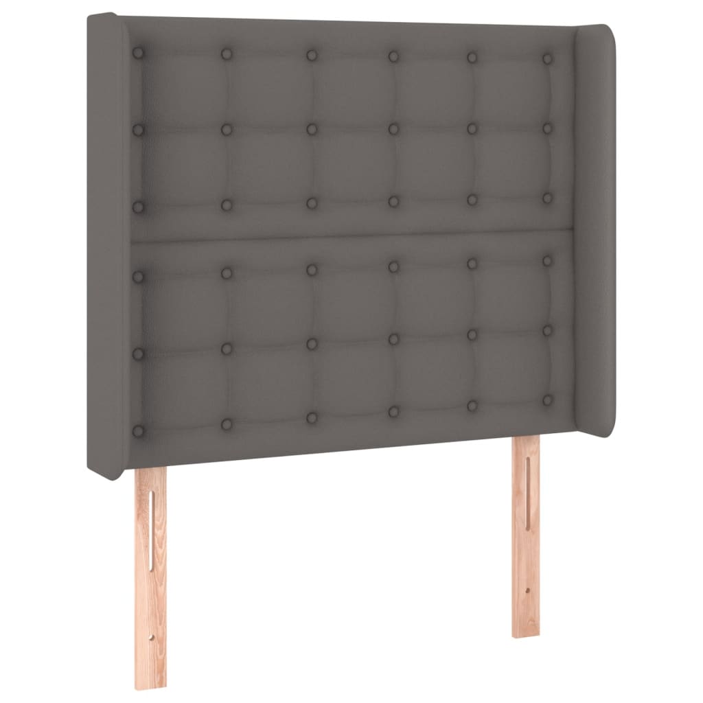 Sommier à lattes de lit matelas LED Gris 90x190 cm Similicuir - XIOS
