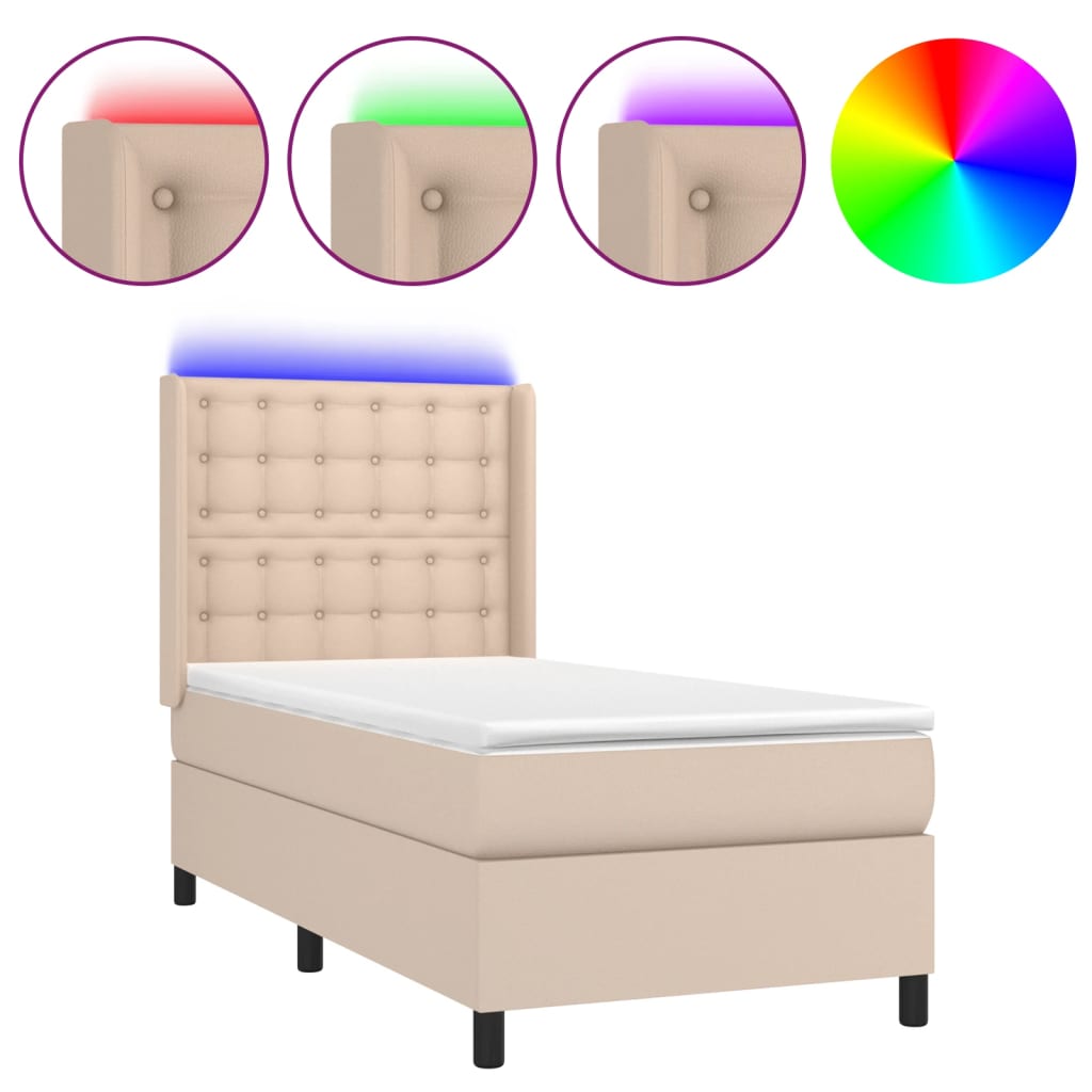 Sommier à lattes de lit matelas LED Cappuccino 90x190cm - XIOS