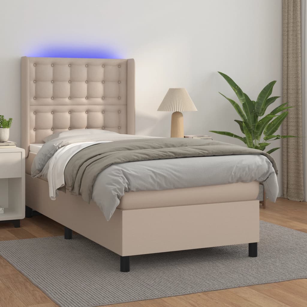 Sommier à lattes de lit matelas LED Cappuccino 90x190cm - XIOS