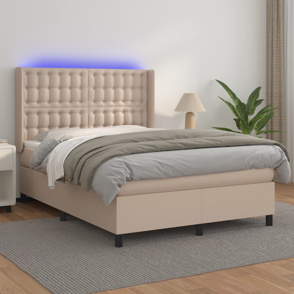 Sommier à lattes de lit matelas LED Cappuccino 140x190 cm - XIOS