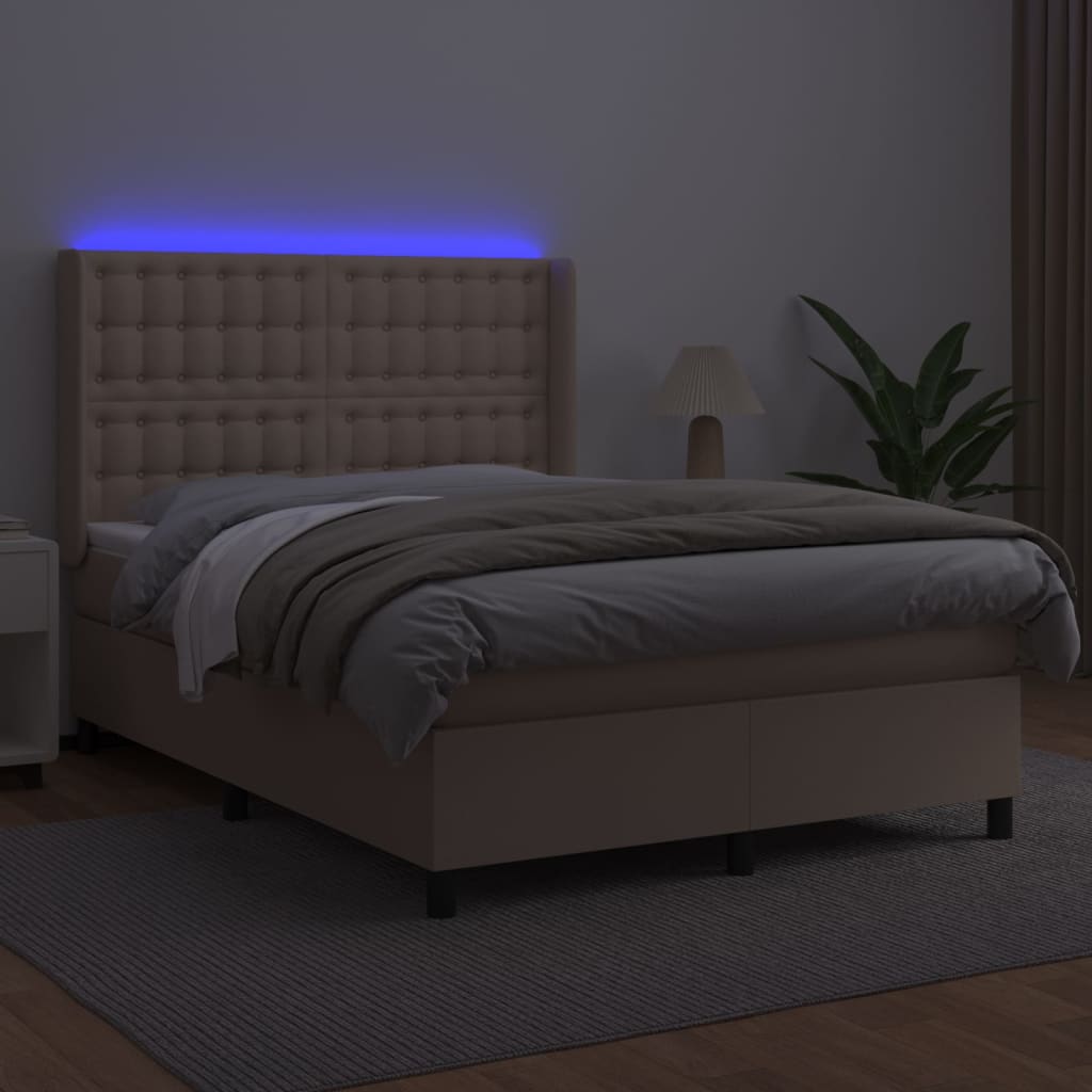 Sommier à lattes de lit matelas LED Cappuccino 140x200 cm - XIOS