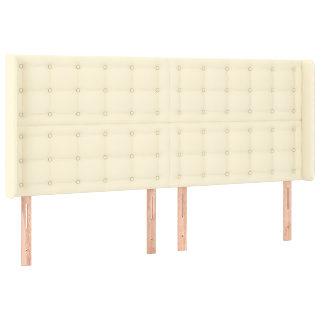 Sommier à lattes de lit matelas LED Crème 160x200 cm Similicuir