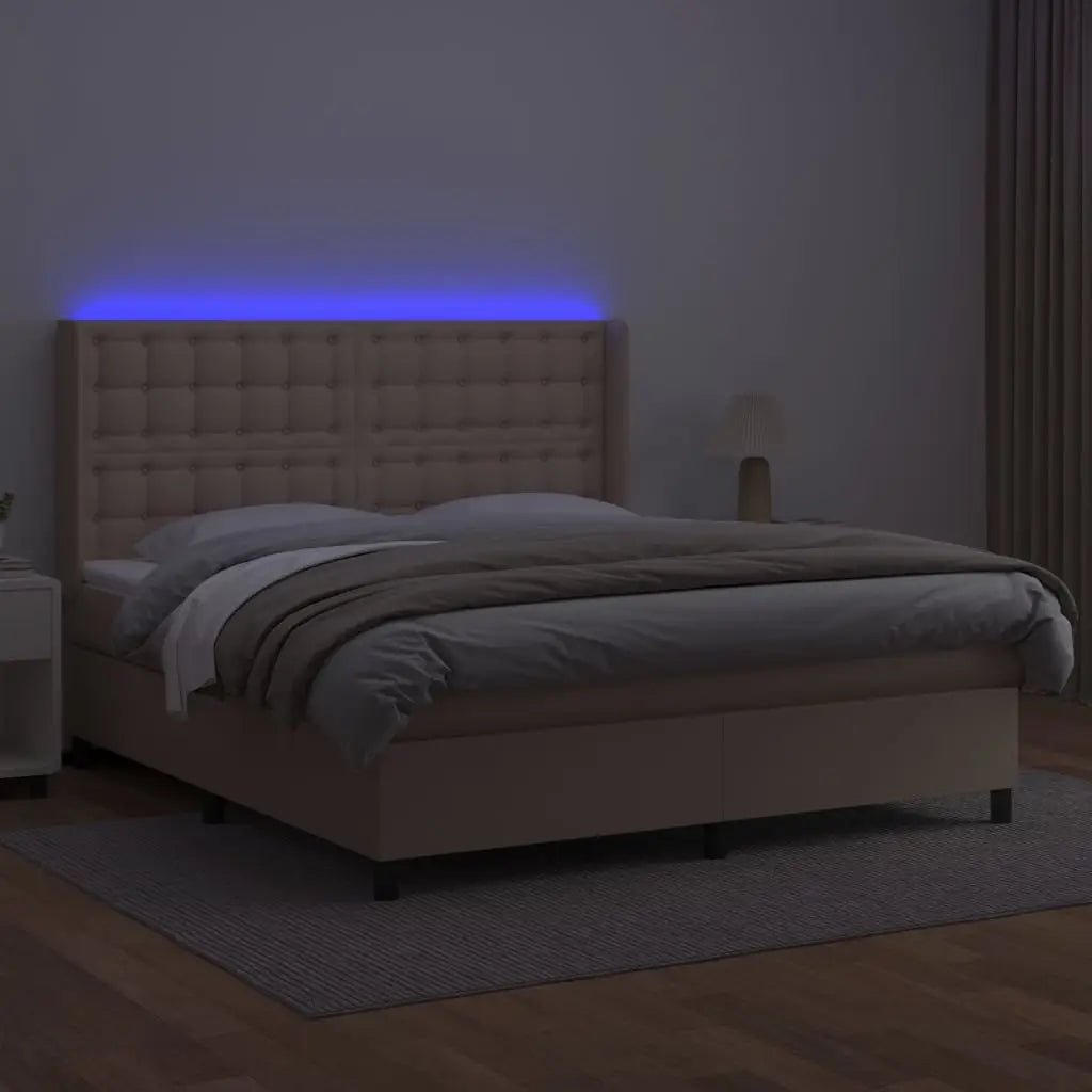 Sommier à lattes de lit matelas LED Cappuccino 160x200 cm - XIOS