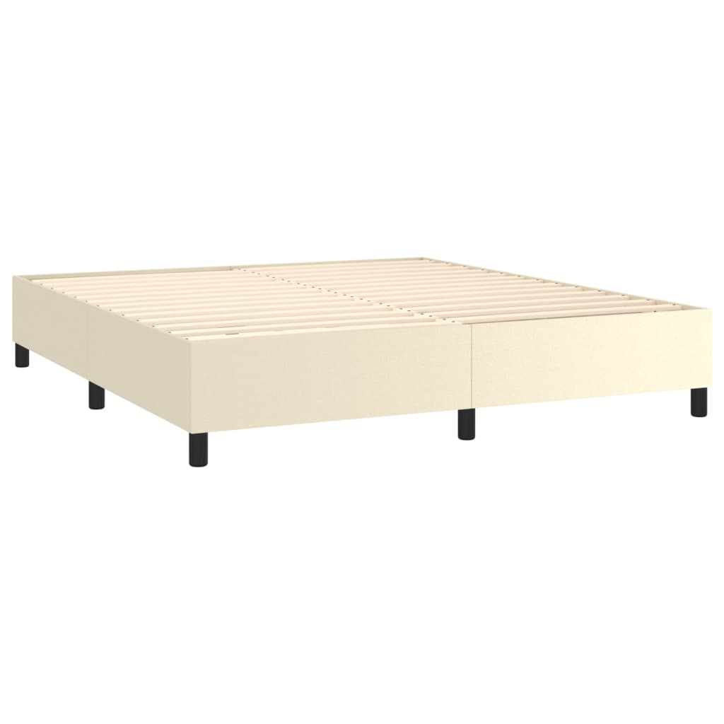 Sommier à lattes de lit matelas LED Crème 180x200 cm Similicuir - XIOS