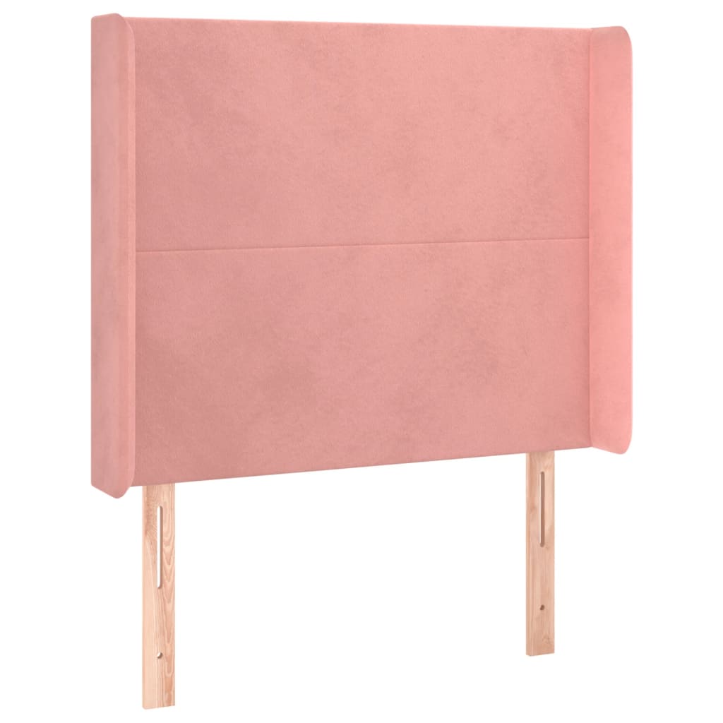Sommier à lattes de lit matelas et LED Rose 90x190 cm Velours - XIOS